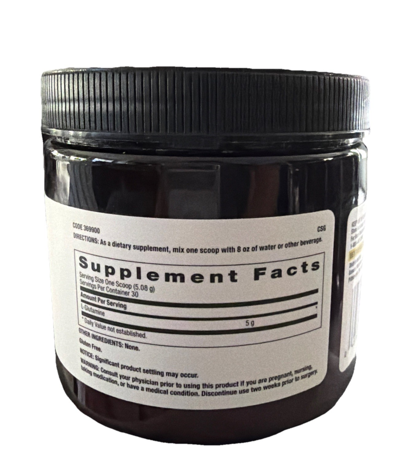 Unflavored Lab Grade L-Glutamine Powder – 30 Servings for Workout Enhancement