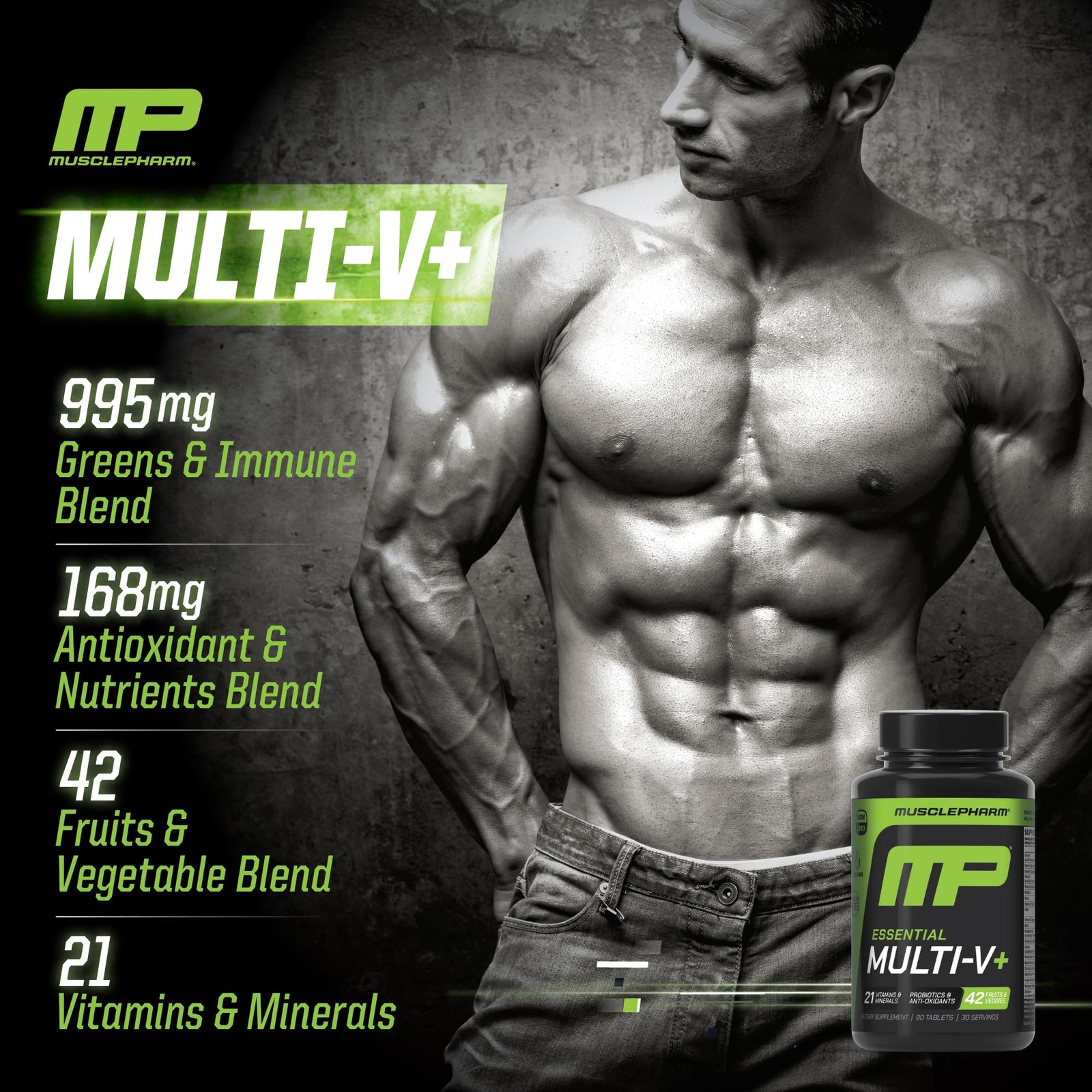 Muscle Pharm Essentials Multi-V+, The Athlete’s 90 Count (Pack of 1)