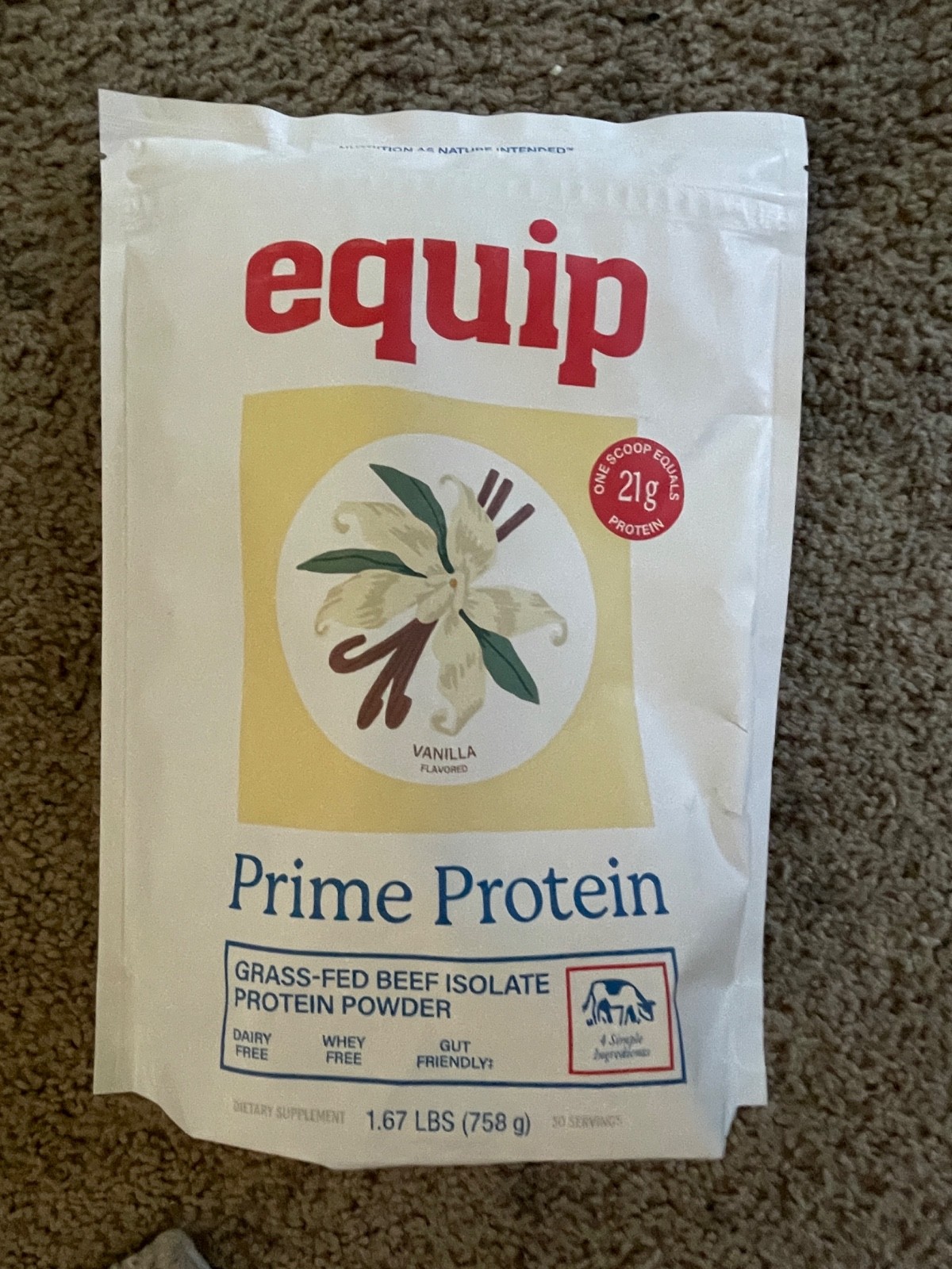 (FREE SHIPPING) Equip Prime Protein Grass-Fed Beef Isolate Powder