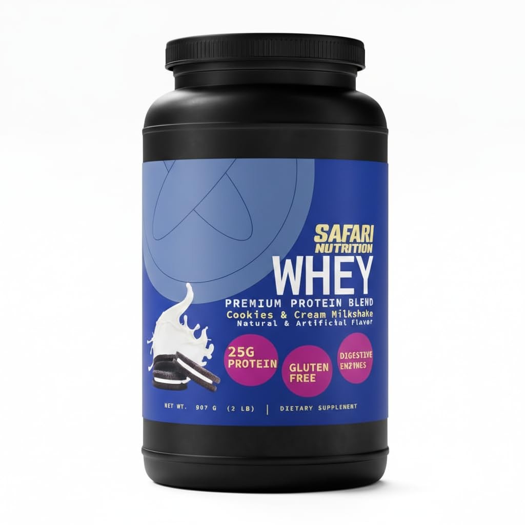 100% Whey Protein Powder, Cookies and Cream – 2 LB Tub, 25G of Protein – Concent