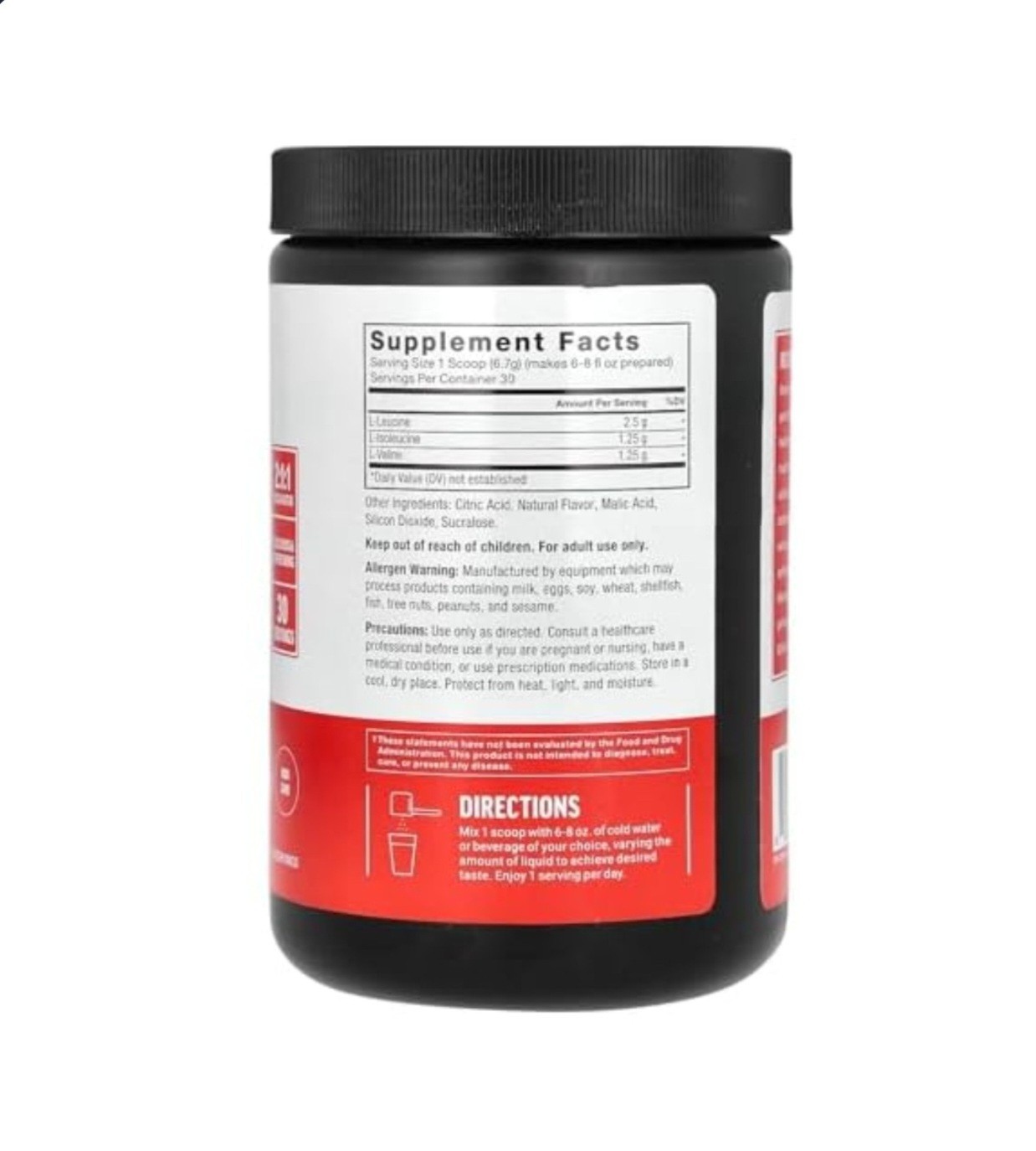 Force Factor BCAA Powder Cherry Limeade 30 Serv 7.1 oz 5g Dose