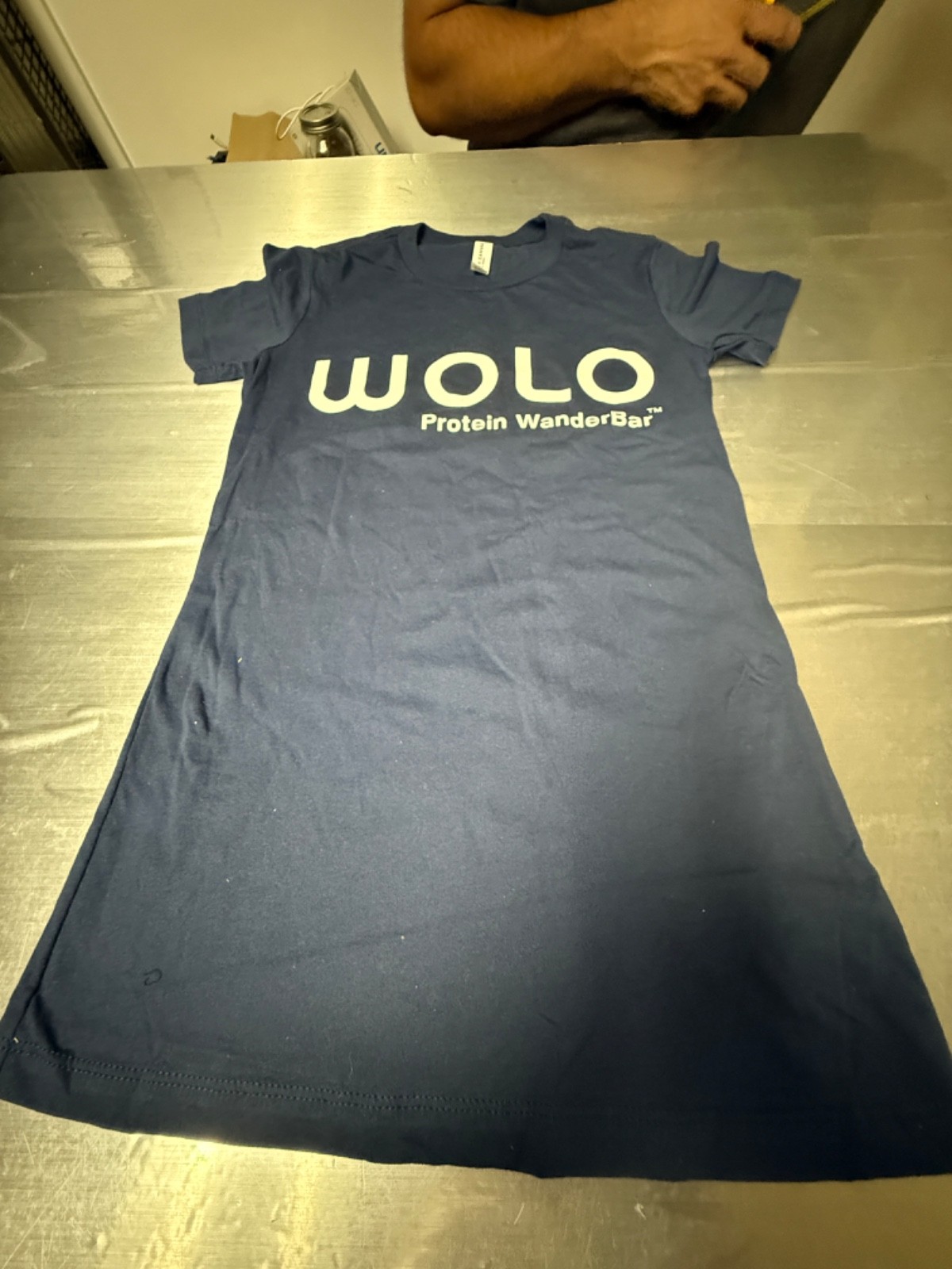 WOLO WanderBar Women’s Protein T-Shirt – Size Small, Blue