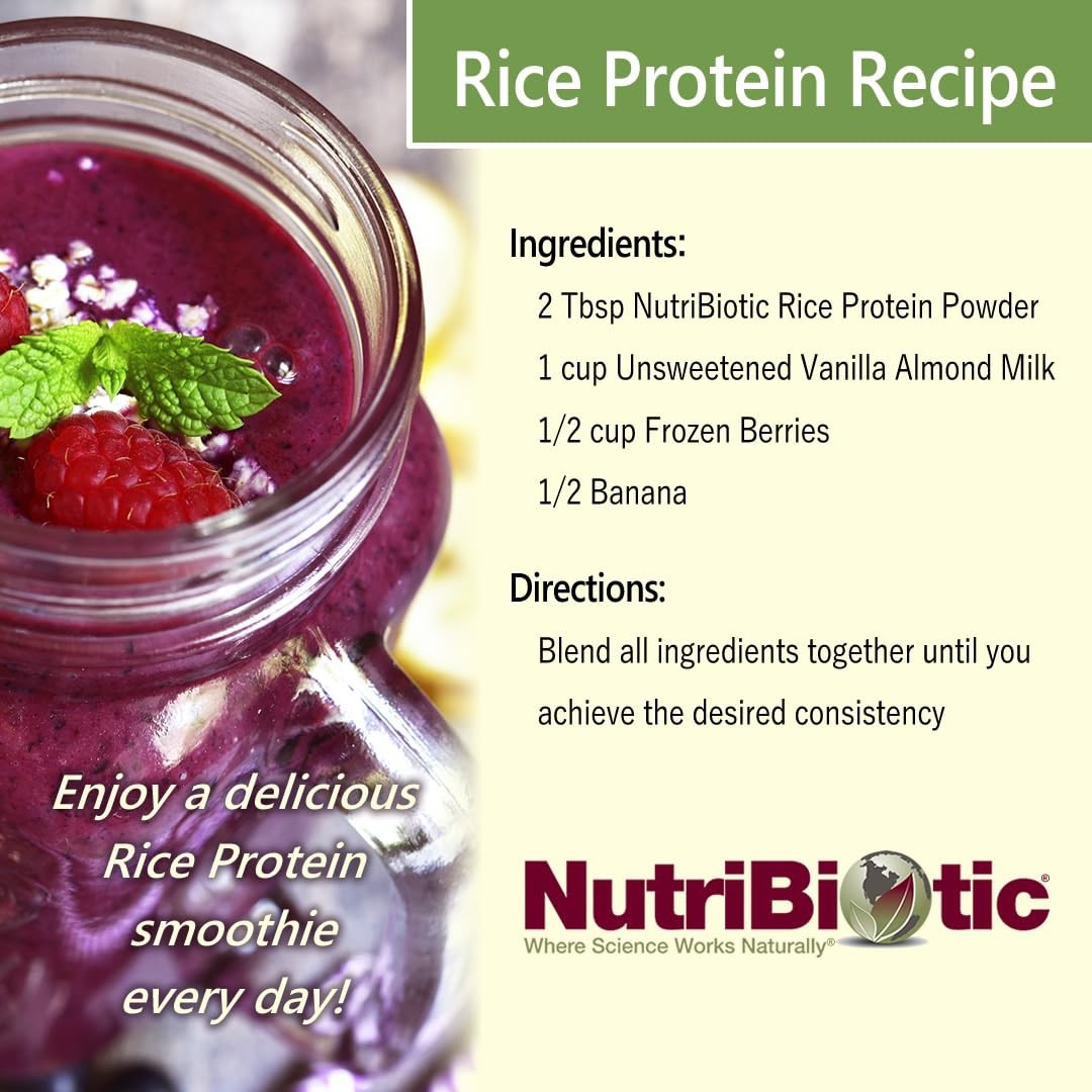 NutriBiotic – Mixed Berry Rice Protein, 1 Lb 5 Oz (600g) | Low Carb, Keto-Friend