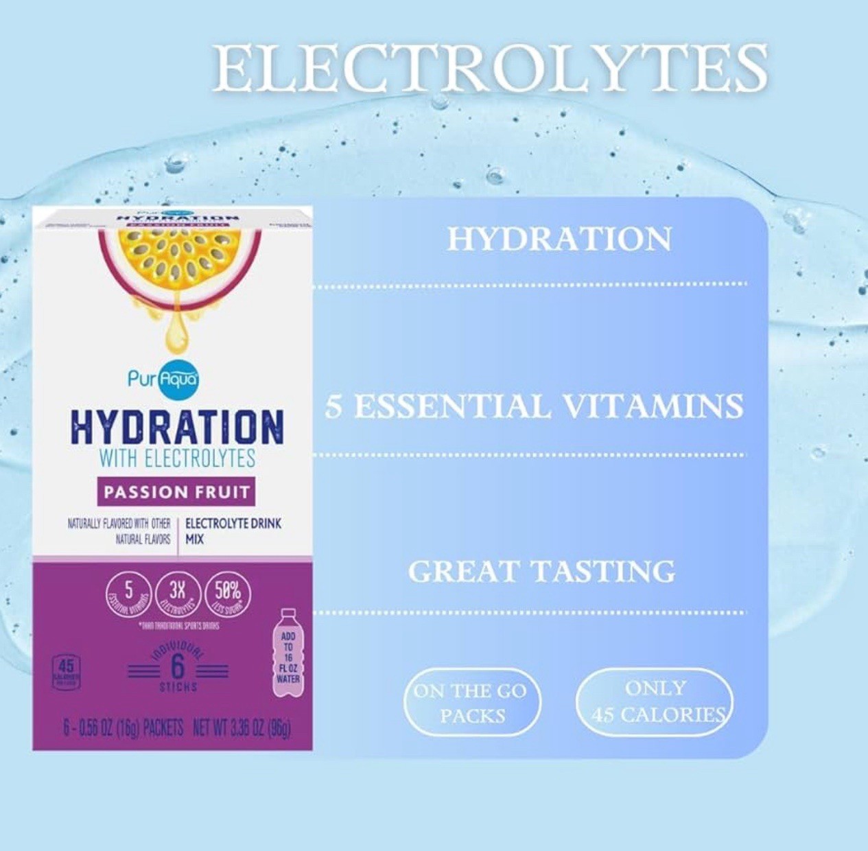2-Pack Passion Fruit Hydration with Electrolytes Refreshing & Replenishing