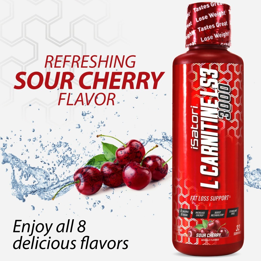L-CARNITINE LS3 3000 Fat Loss – Metabolism Activator – Sour Cherry (32 Servings)