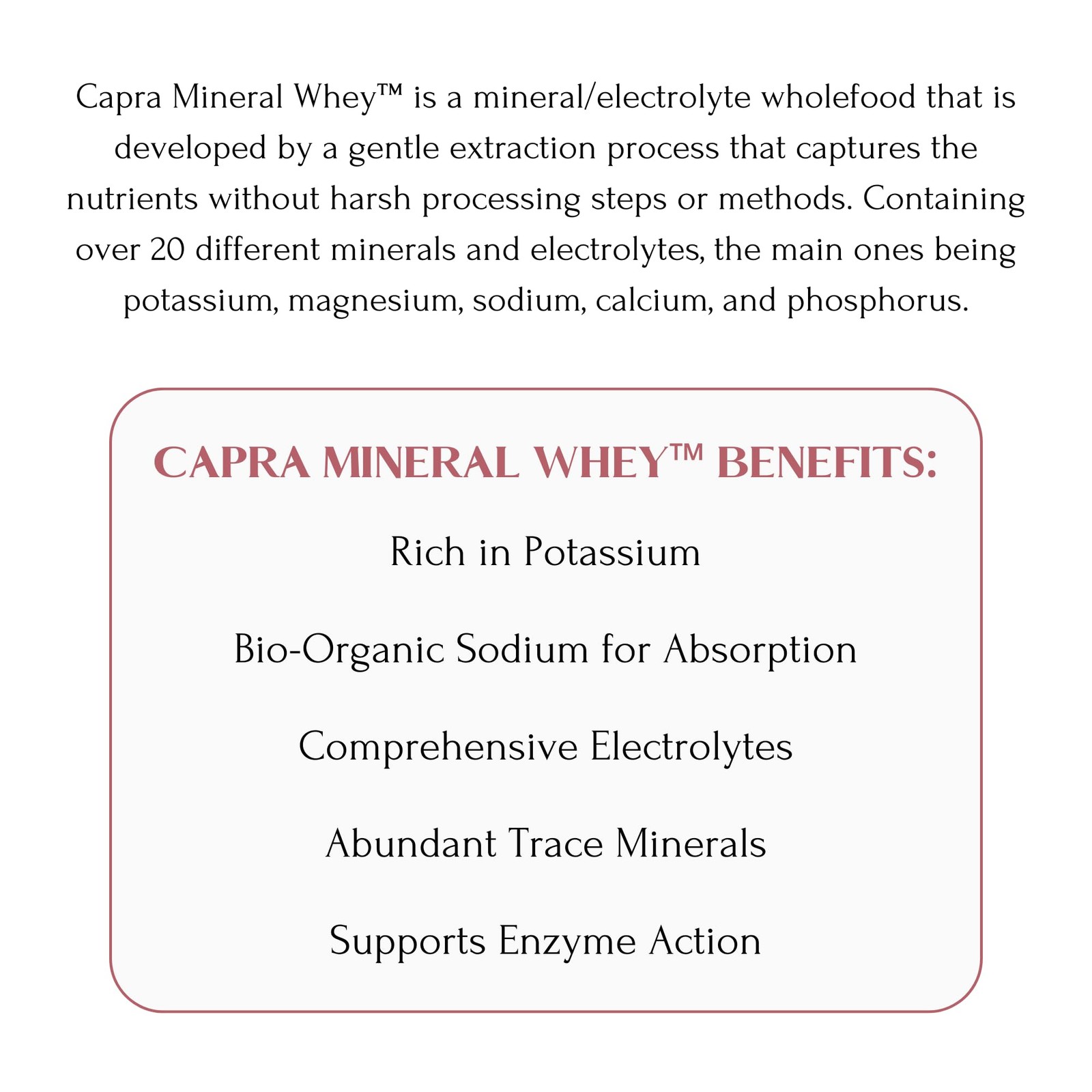 Mt. Capra Mineral Whey | A Whole Food, BioAvailable Mineral/Electrolyte Powde…