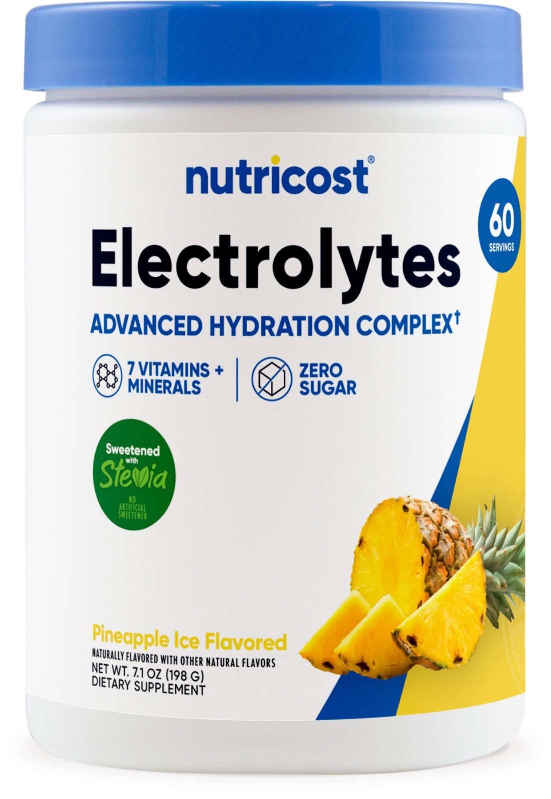 Nutricost Electrolytes Complex Powder (Pineapple Ice) 60 Servings – Zero Sugar