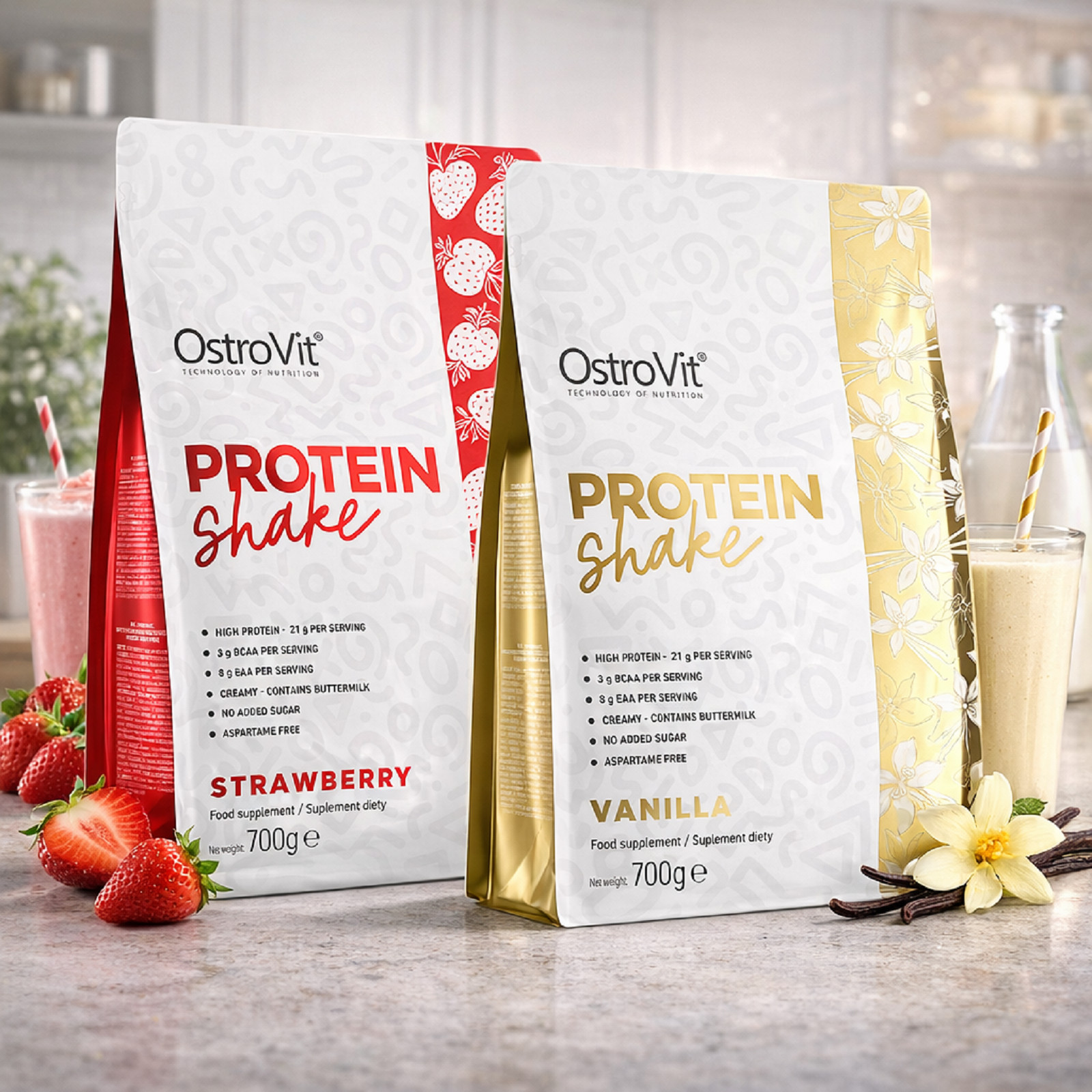 PROTEIN SHAKE 700 G -High protein, No sugar, Creamy consistency, Low fat content