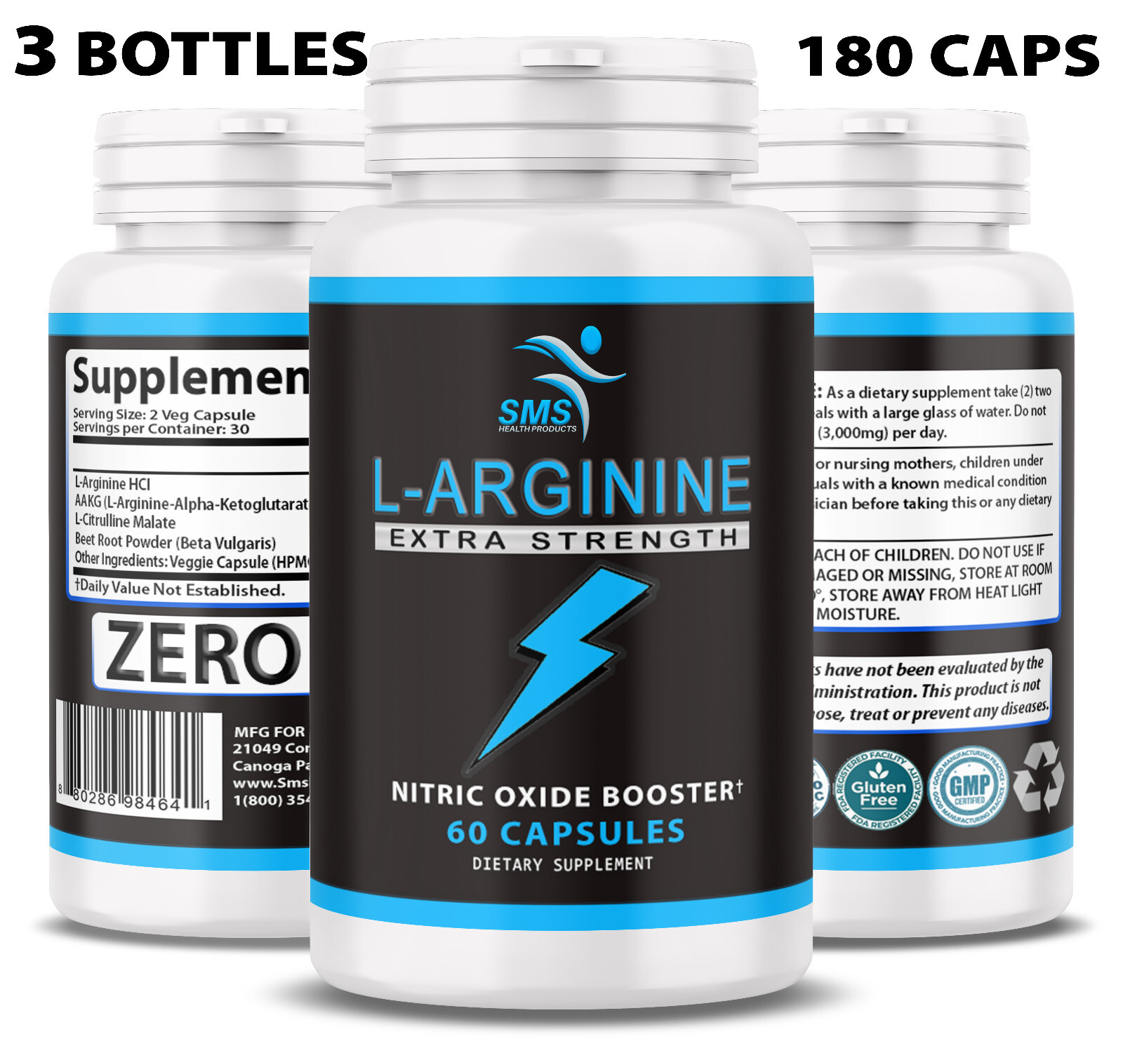 L-Arginine Beet Root 180 Caps Protein Build Nitric Oxide Circulation Boost Aid