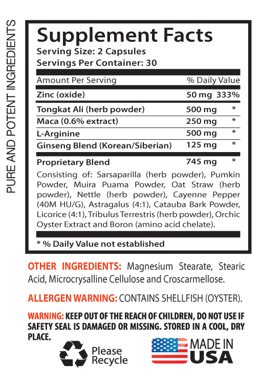 Muslce Build – Unleash Your Wolf – Tongkat – L Arginine – 1 Bot 60 Ct