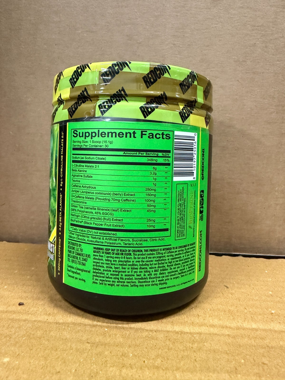 REDCON1 TOTAL WAR Pre Workout 30 Serving Toxic Twist Free Ship 2027 EXP SALE