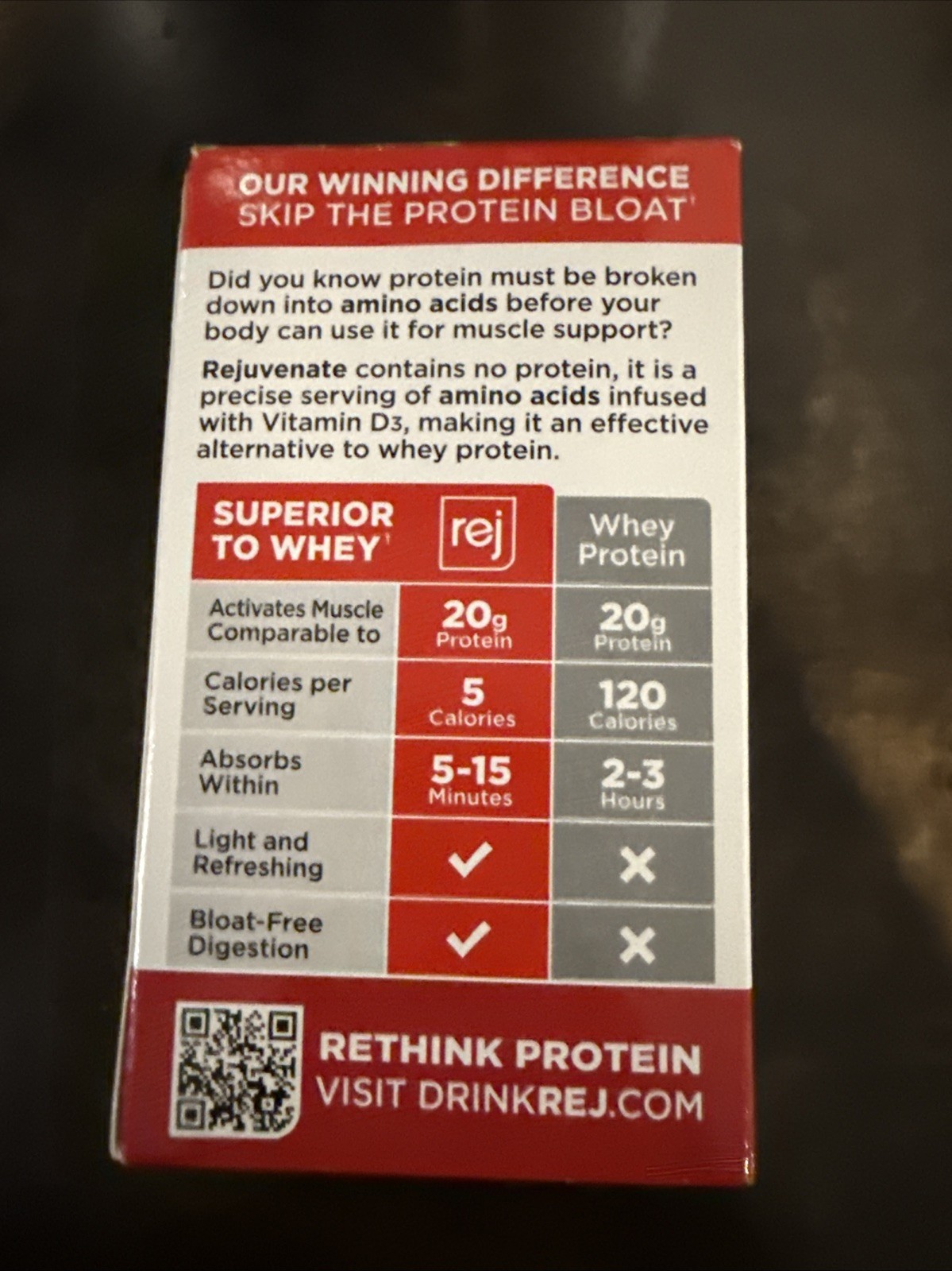 Rejuvenate Muscle Health 29g Protein Raspberry Burst Flavor 14 servings EXP 4/29