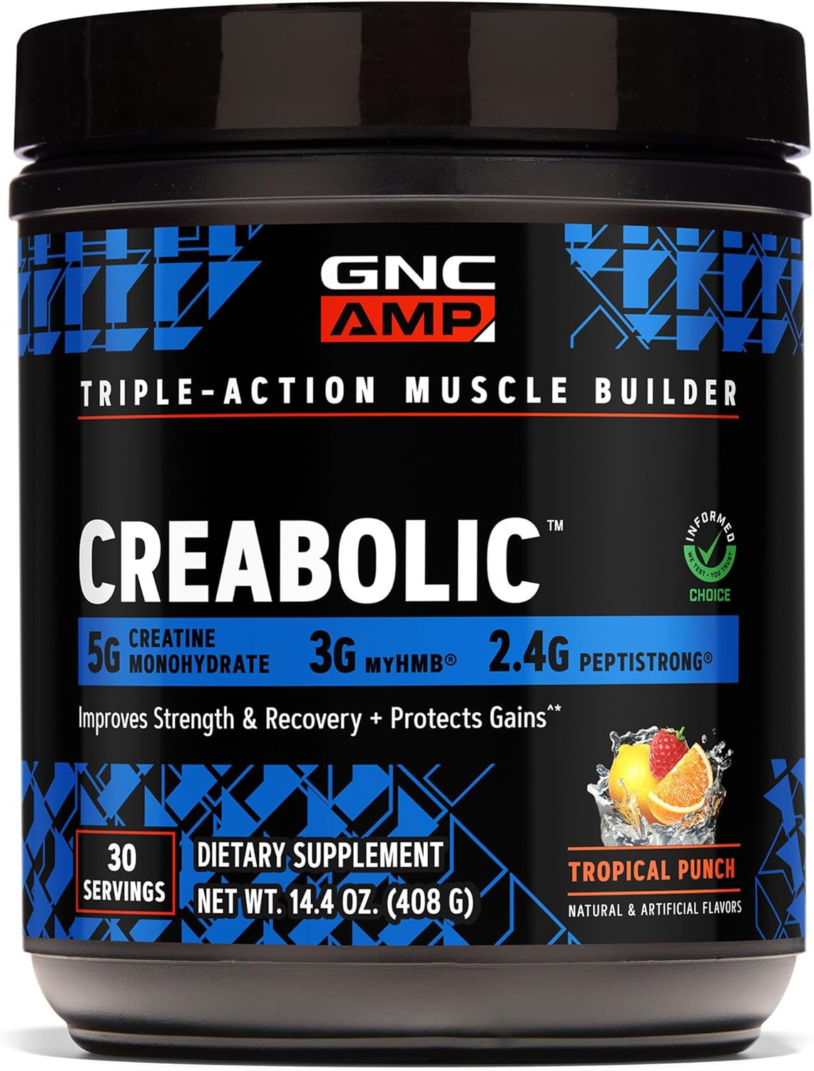 GNC AMP Creabolic – Creatine Monohydrate Powder – High-Potency 5G Creatine with