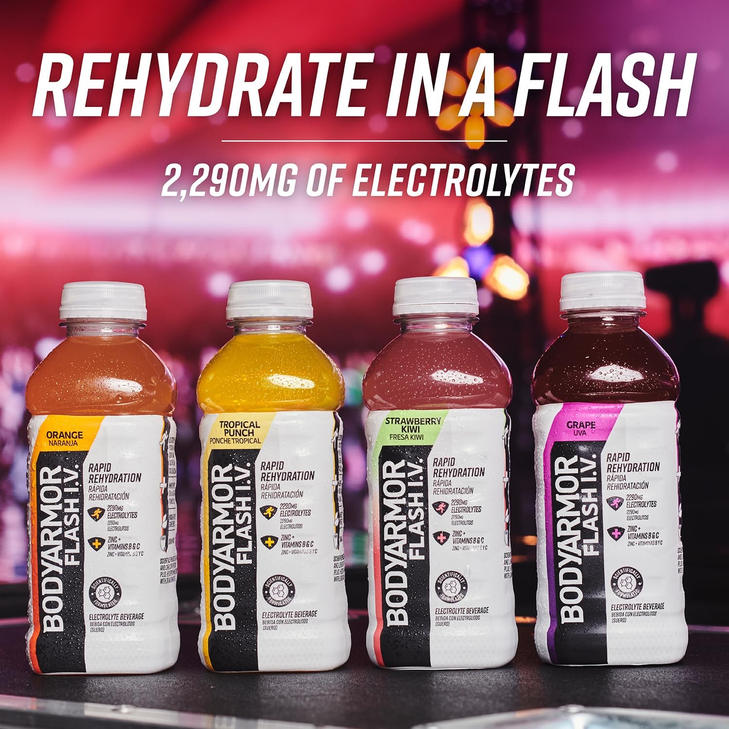 BODYARMOR Flash I.V. Electrolyte Beverage, Strawberry Kiwi, Hydration Drink…