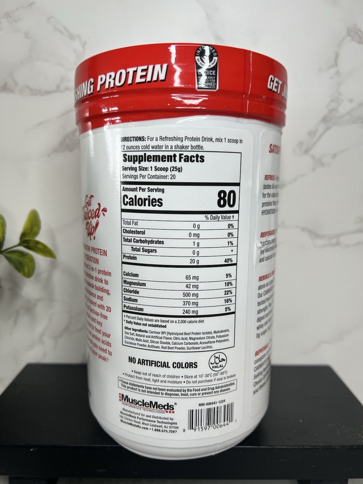 MuscleMeds Carnivor Protein Hydration Powder Tropical Punch 500g Exp 03/28