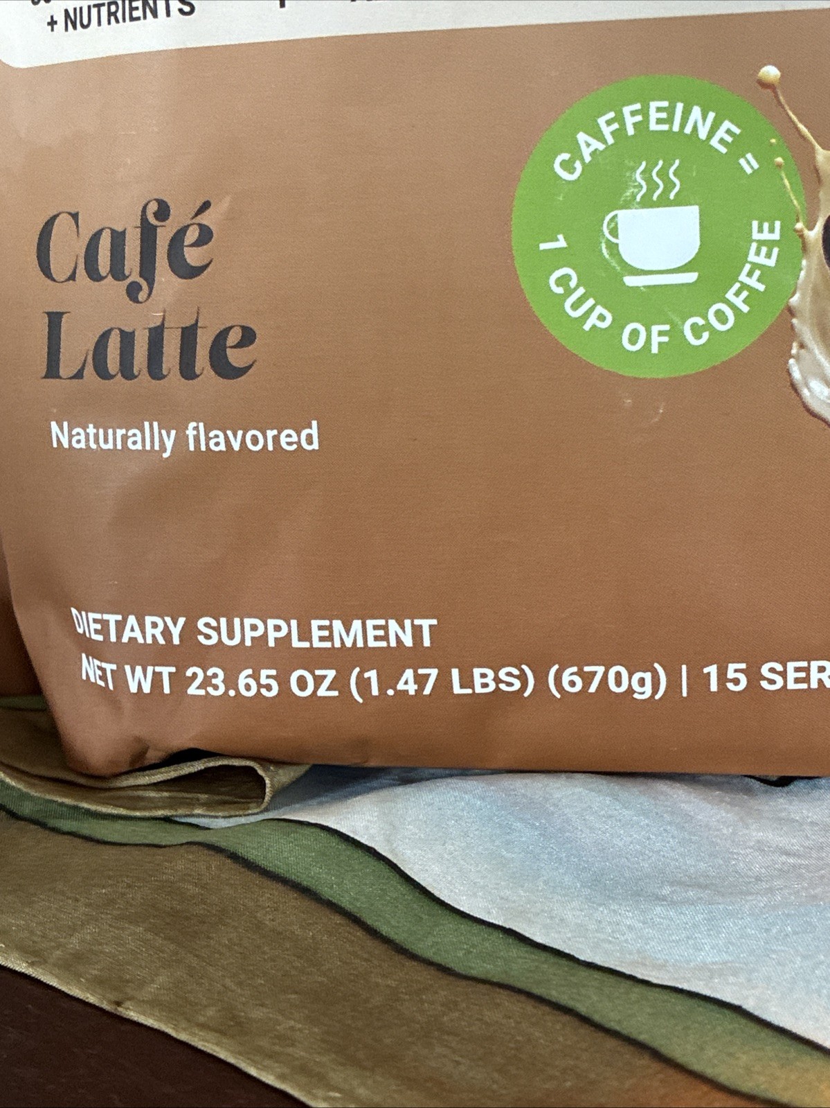 Vita Hustle ONE Superfood Protein Cafe Latte Caffeine Mix Powder Vegan 1.47 Lbs