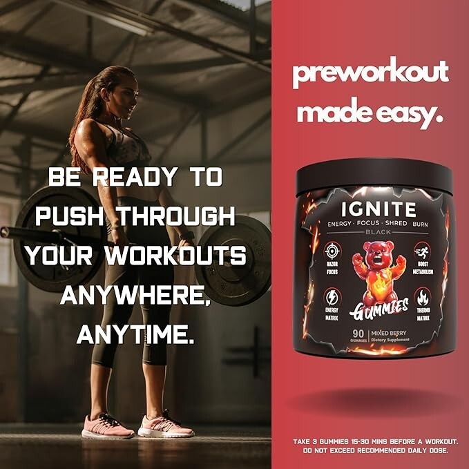 Ignite OxyShred Gummies Stim Fat Burner | Focus, Energy, Shred by The Gummy Lab