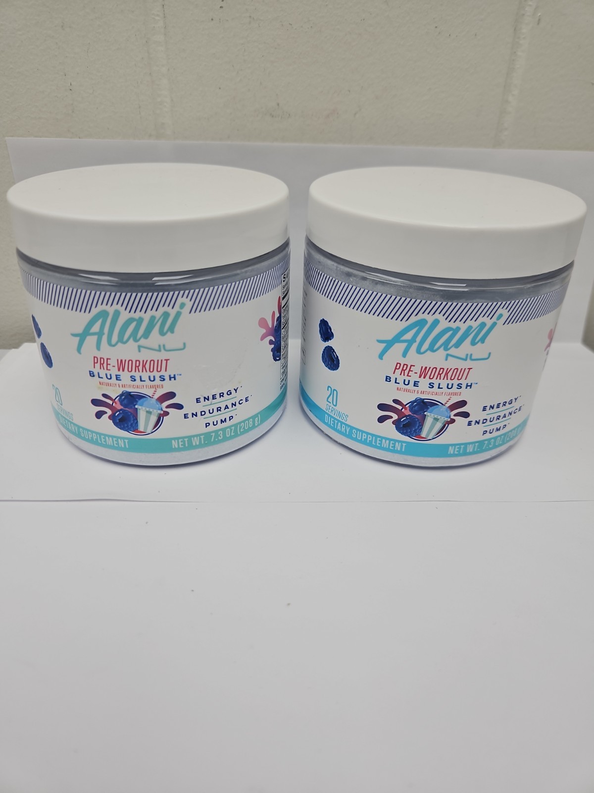 Alani Pre-workout Powder Blue Slush 20 Servings Energy EXP 9/26 2 Packs ! (B20)