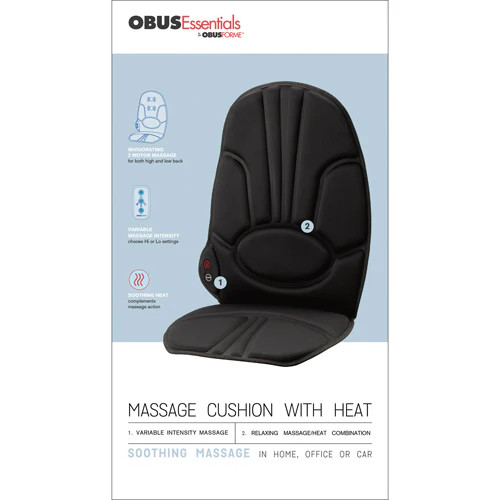Heated Back Massage Cushion for Home & Car – Vibration Massager, Soothing Heat