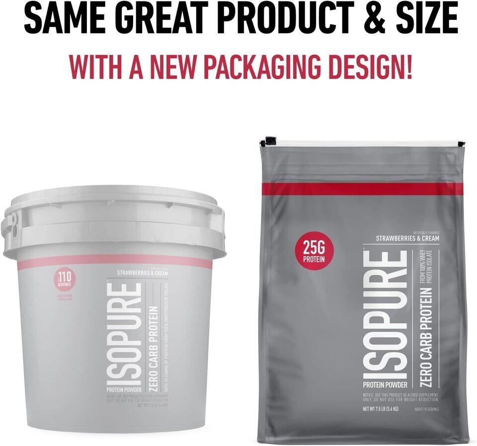 Nature’s Best Isopure Zero Carb Whey Protein Isolate 7.5lb Buckets 4 Flavors New