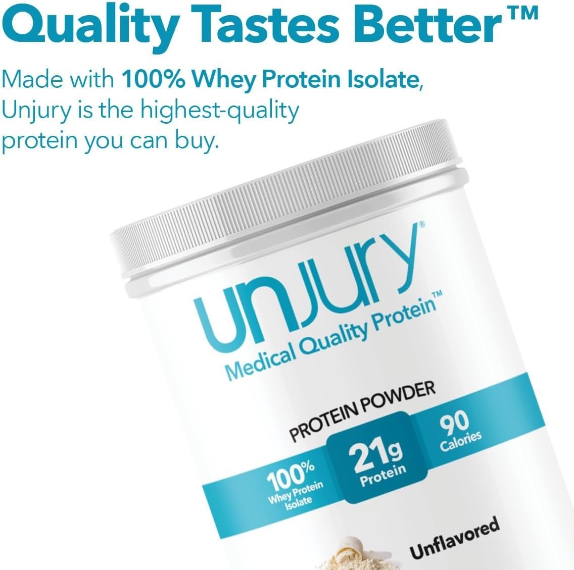 Unflavored Whey Protein Isolate Powder 21g Protein Low Carb Sugar Free 15