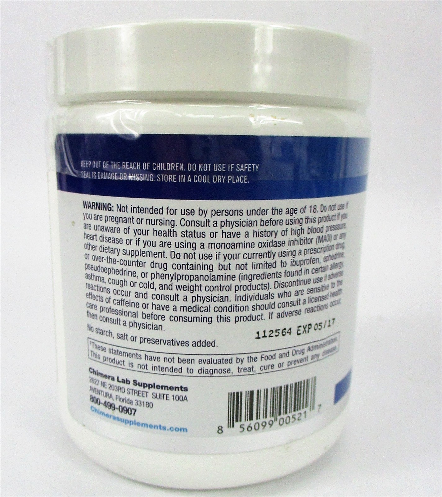 Chimera Pre-Animate Energy Focus & Pump Stimulation AAKG 11.01oz 314g Powder