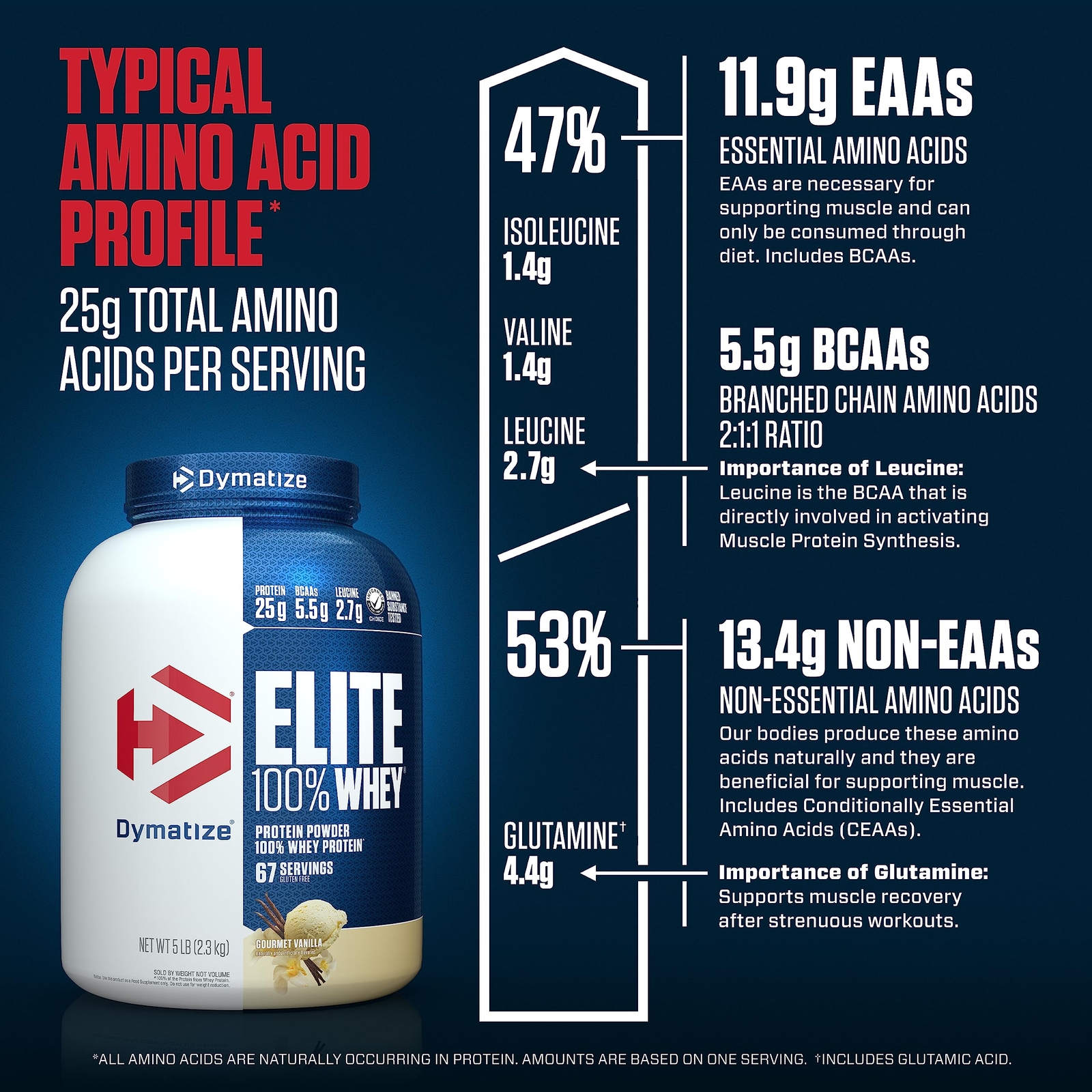 Elite 100 Whey Protein Powder Gourmet Vanilla 67 Servings 25G Protein Per Scoop