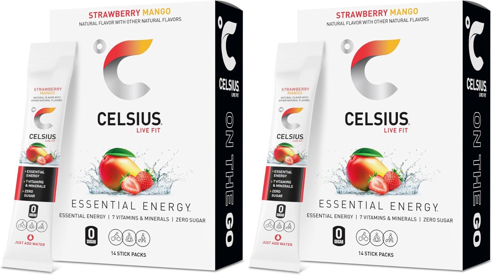 CELSIUS On The Go Strawberry Mango, Sugar Free Energy Drink Mix (14 Sticks…