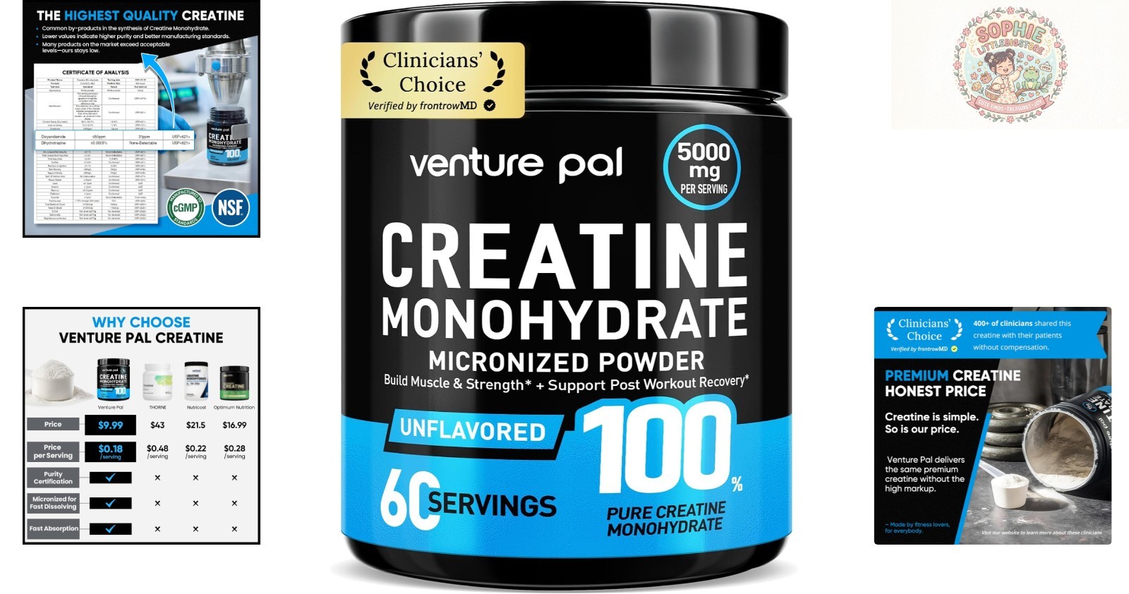 Unflavored Creatine Monohydrate Powder – 5000mg for Optimal Performance