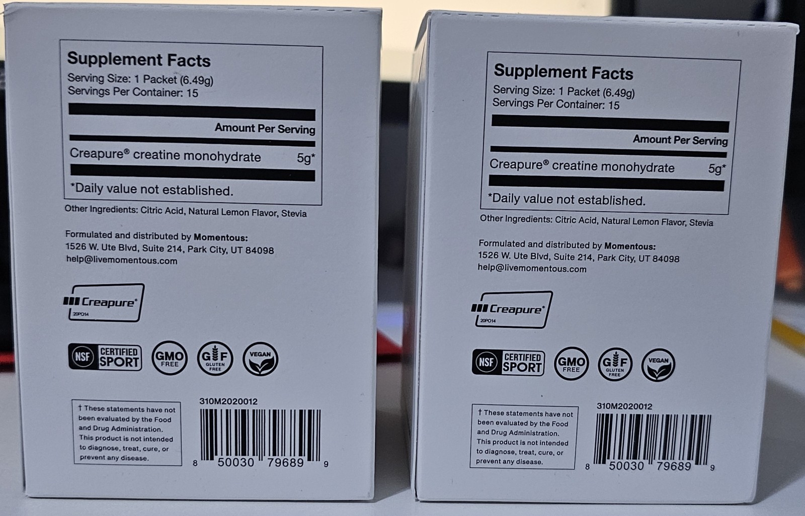 Momentous Creatine Lemon Flavor 15 Packets, Cognitive Muscle Support