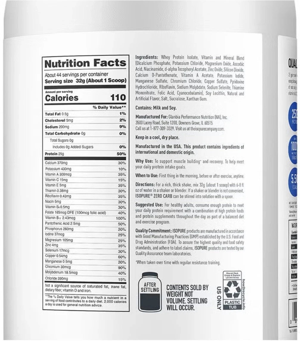 Isopure Zero Carb Protein Powder Dutch Chocolate 3.07 lb