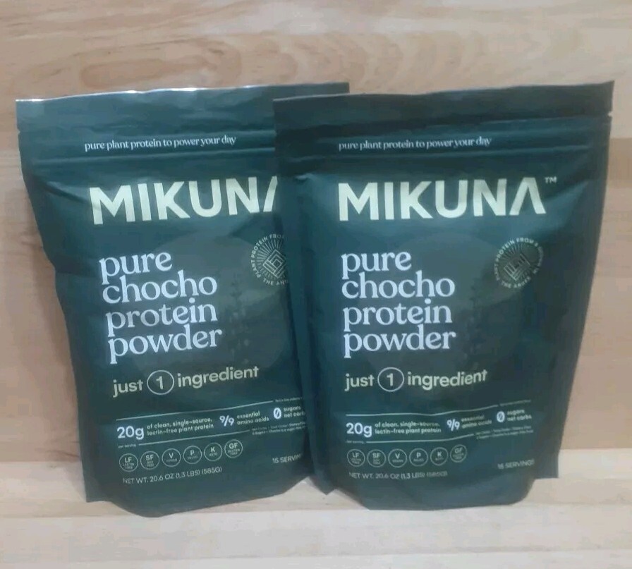 2 CT: MIKUNA PURE CHOCHO PROTEIN POWDER Vegan Paleo Keto NO: gluten soy 20.6oz