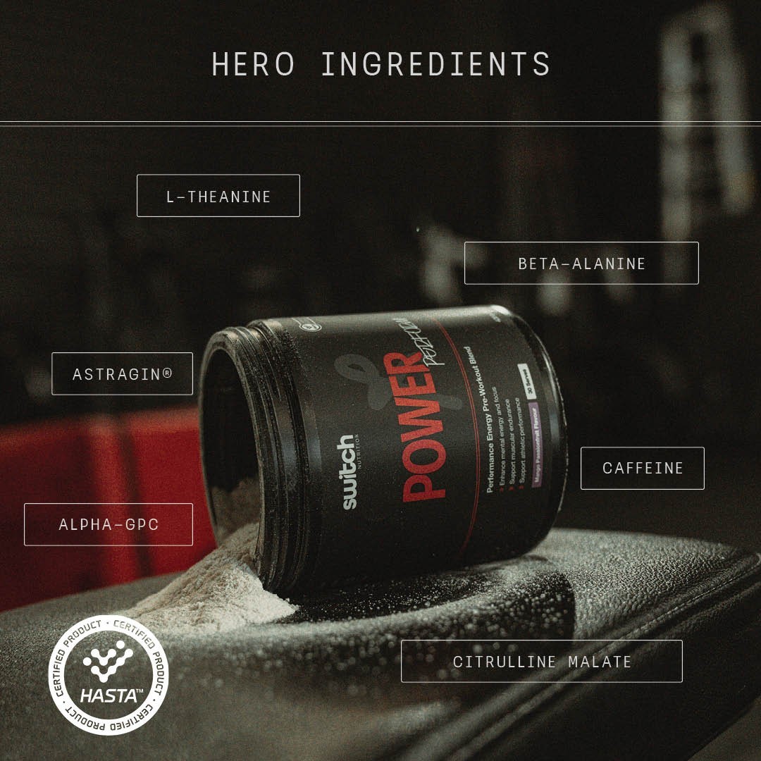 New Switch Nutrition Power Perform Pre-Workout Blend Mango Passionfruit 420g