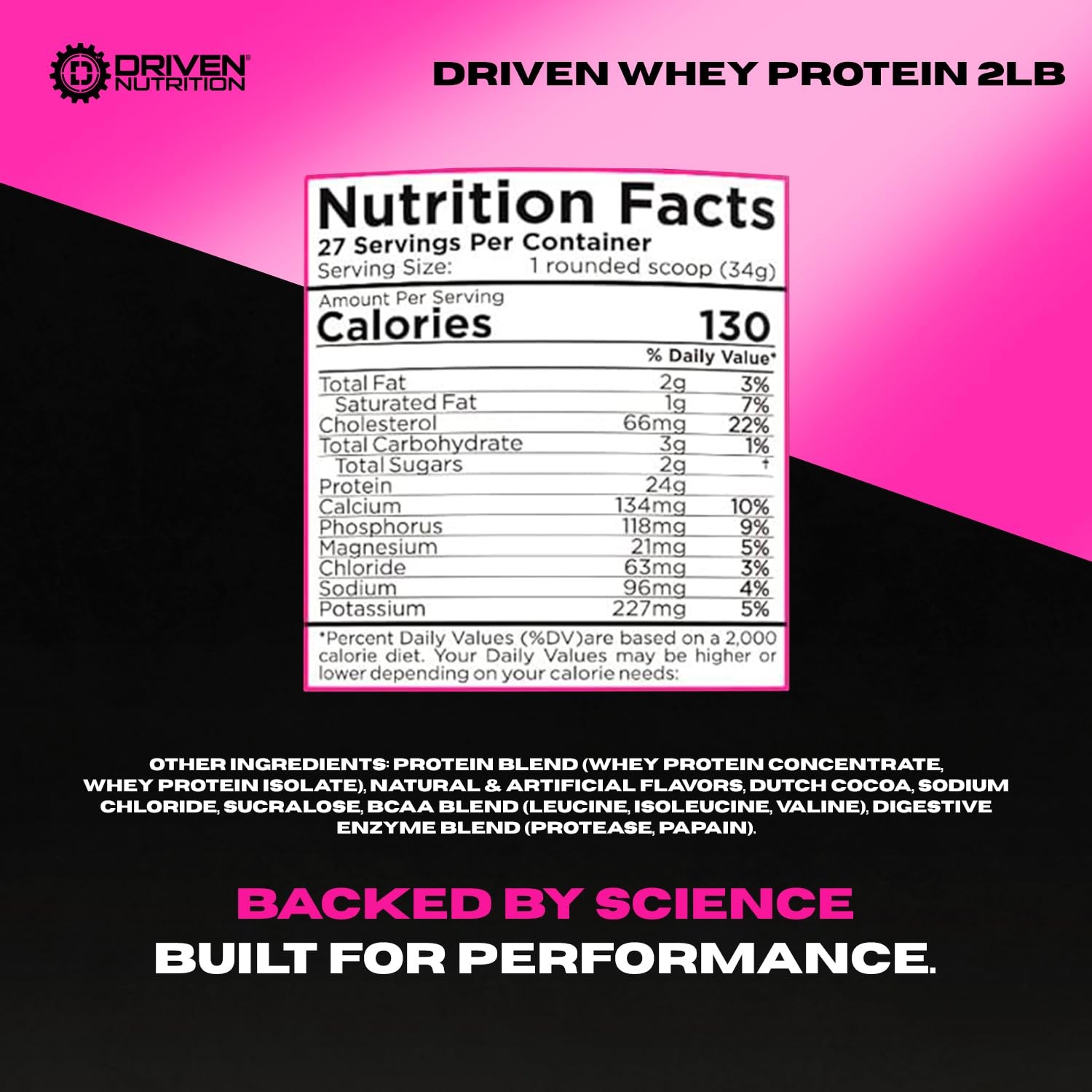 Driven Nutrition Driven Whey- Whey Protein Powder Delicious Clean Protein
