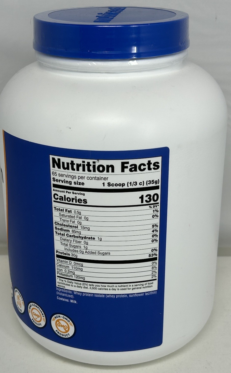 Nutricost Whey Protein Isolate Powder Unflavored 5 lb 65 Servings Exp 09/2028