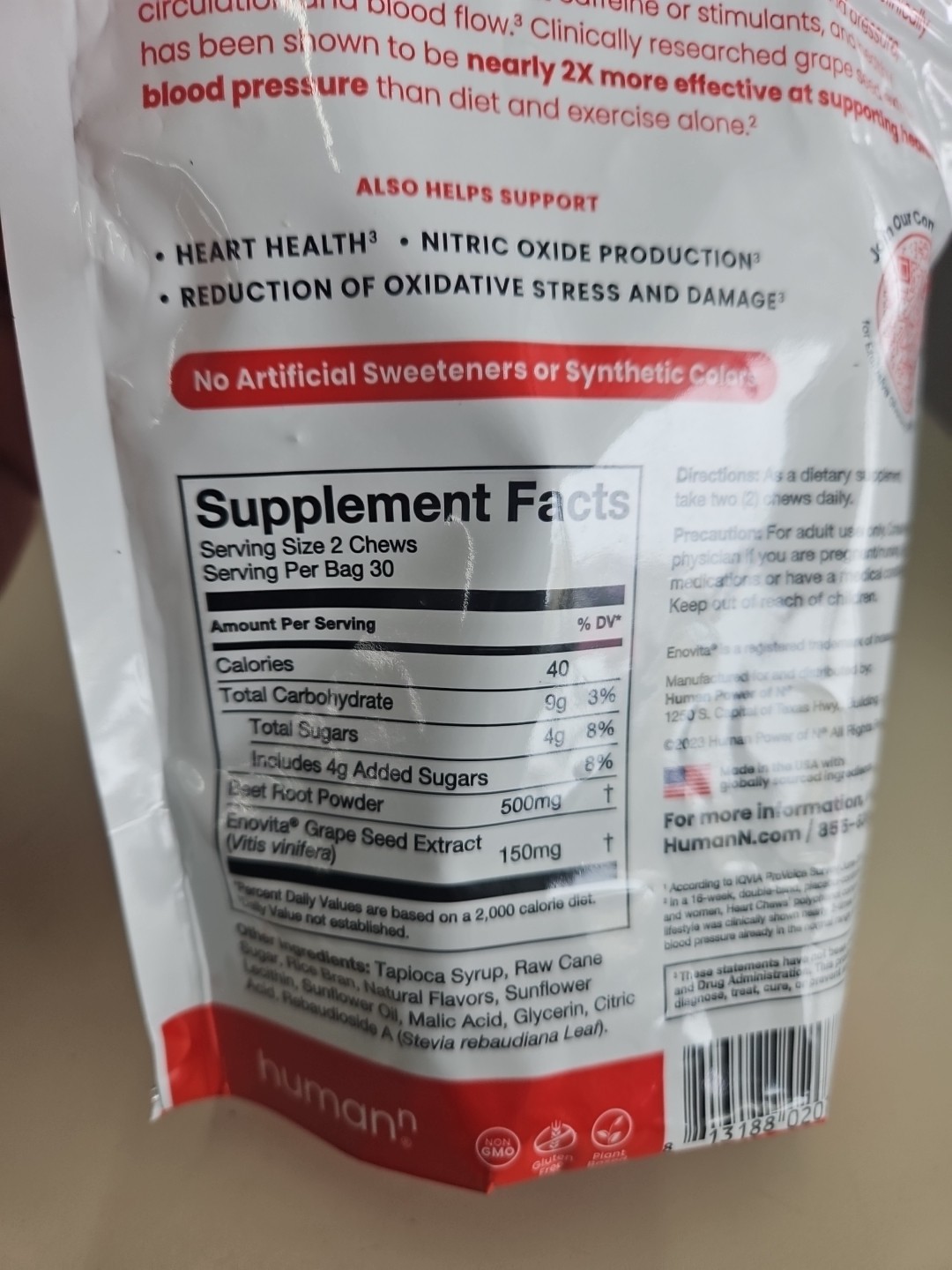 3x HumanN SuperBeets pomegranate berry Soft Chews – Total 180 Heart Health