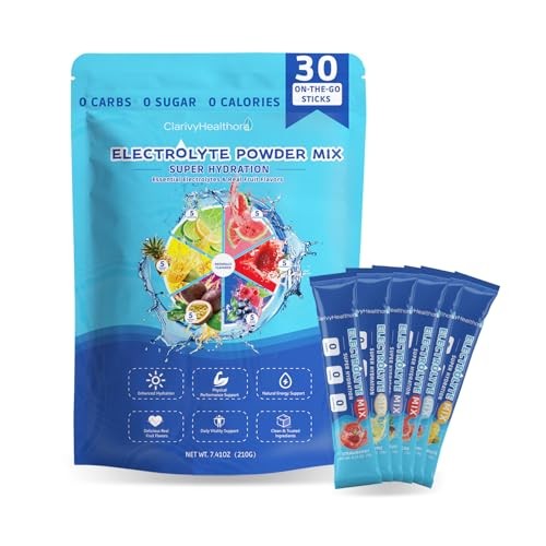Electrolyte Powder Packets Sugar Free Hydration Drink Mix with 5 Key