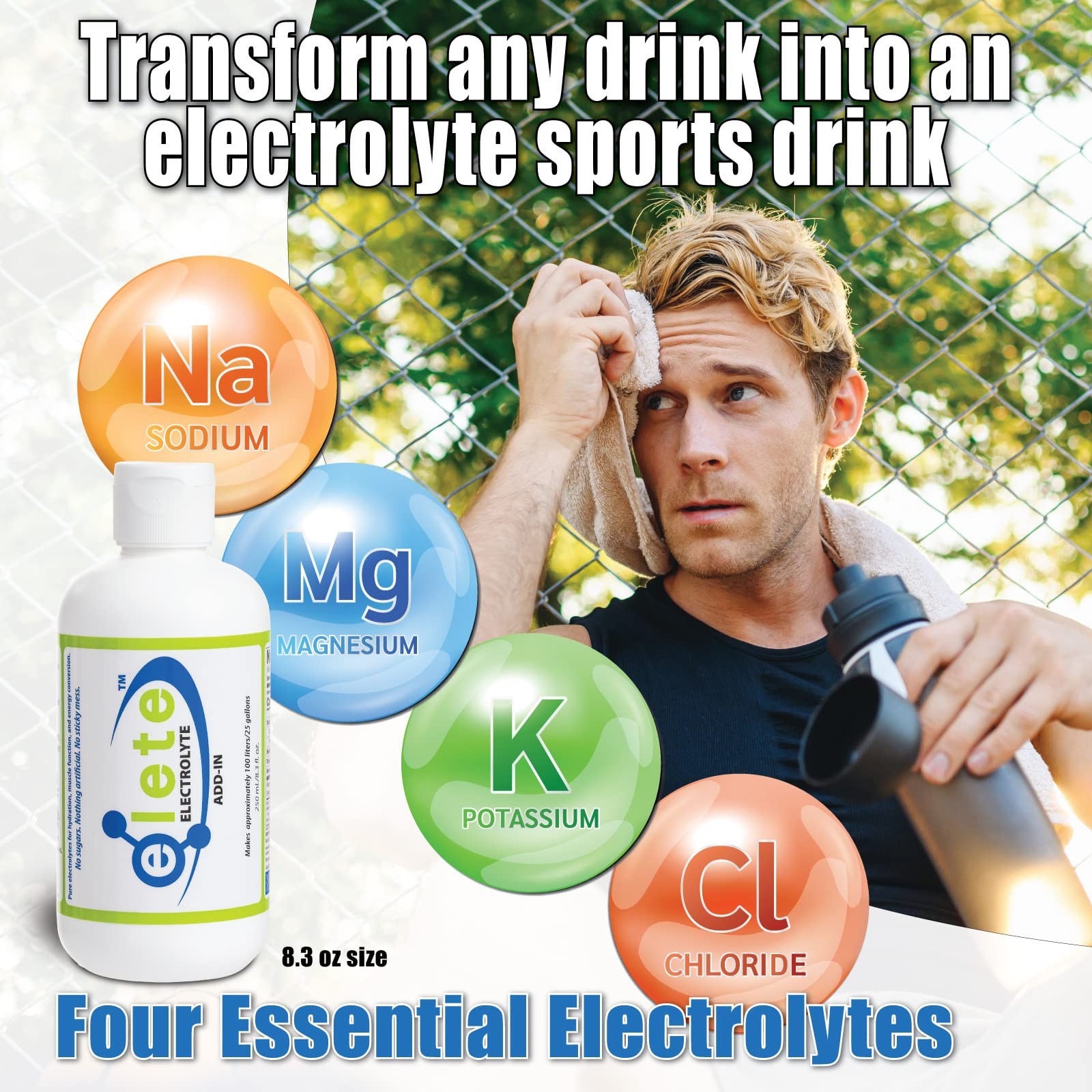 elete Electrolyte Add-in Hydration Drops | Sodium, 8.3 Fl Oz (Pack of 1)