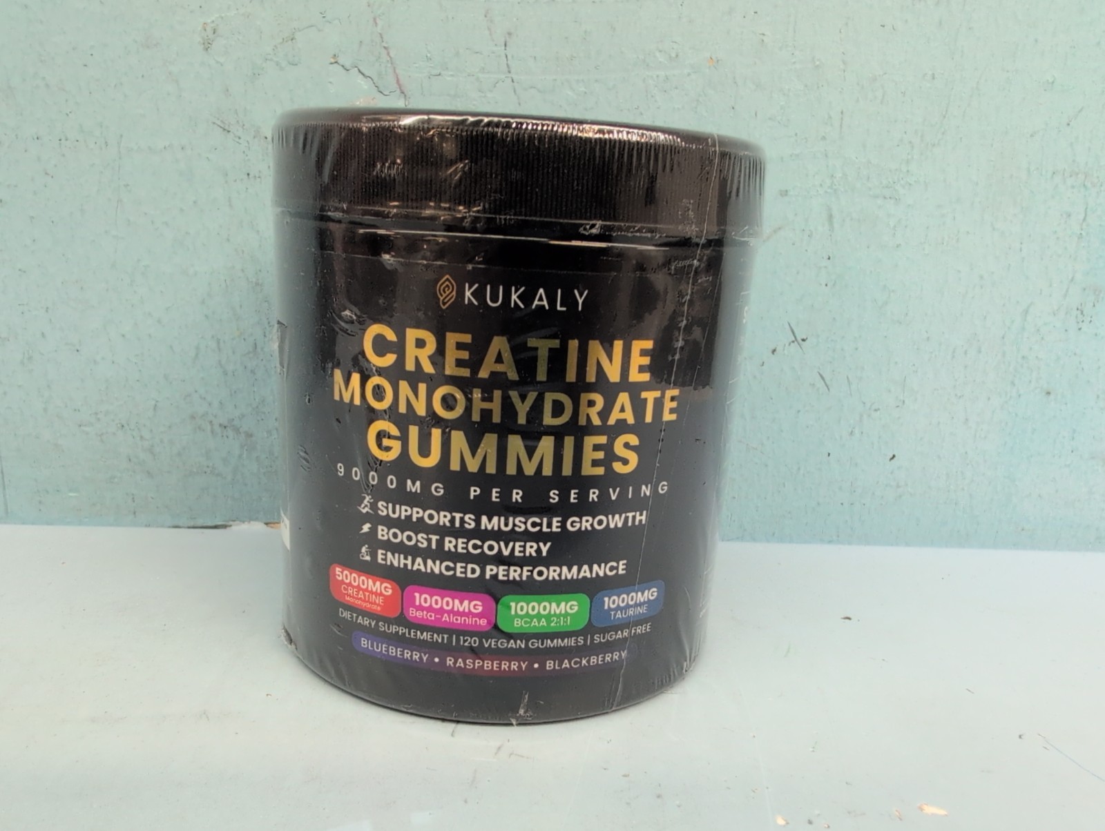 Kukaly Creatine Monohydrate Gummies 9000mg Sugar Free Vegan 120ct Exp 11/12/2027