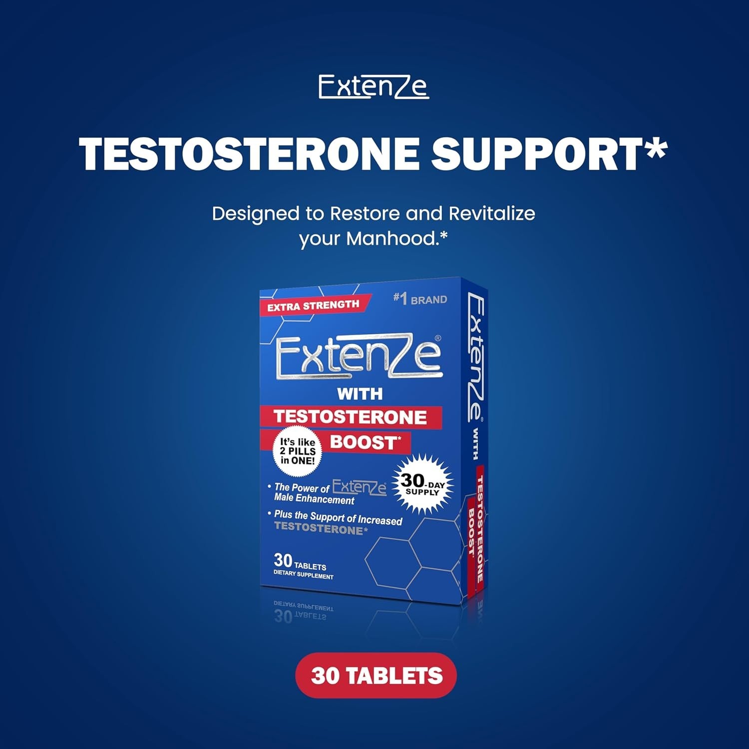 Revitalize Manhood with Testosterone Boost – 30ct Extended Release Tablets