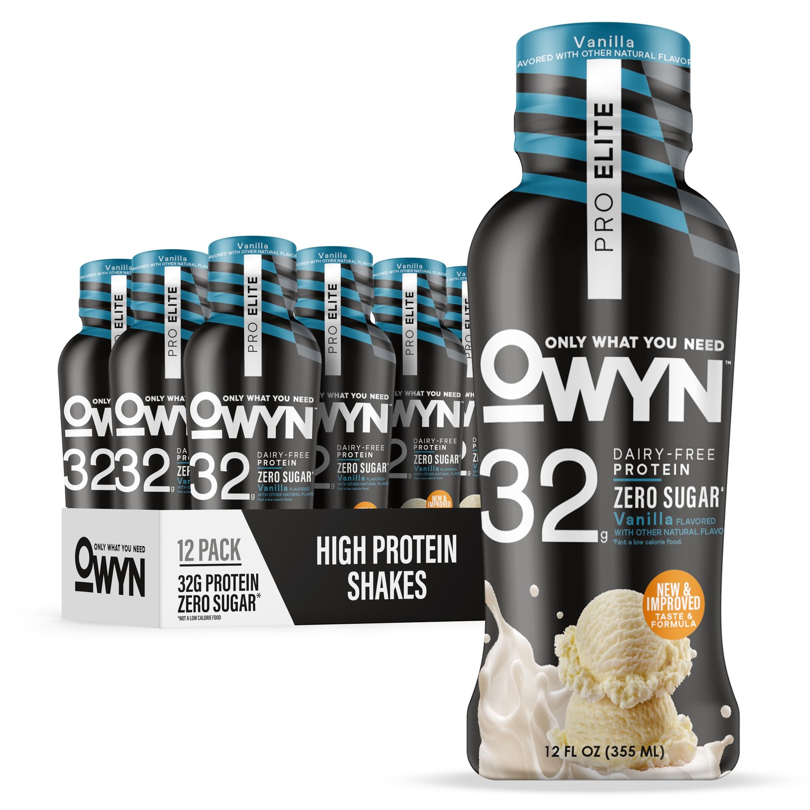 Owyn Only What You Need Pro Elite Vanilla Flavored Protein Shake 32G Protein 0G
