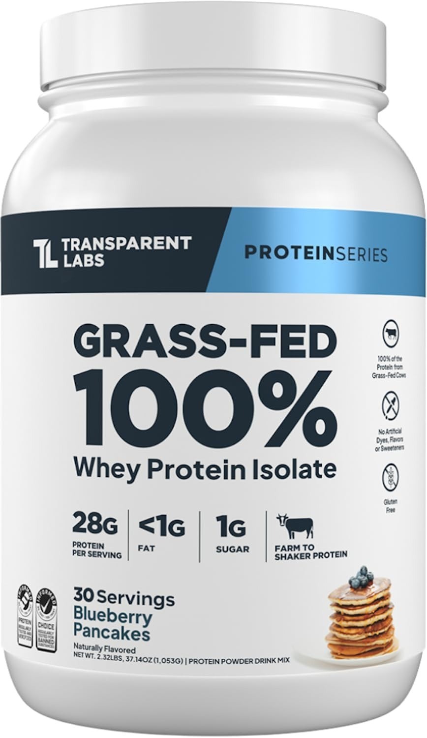Transparent Labs Grass-Fed Whey Protein Isolate – Naturally Flavored, Gluten Fre