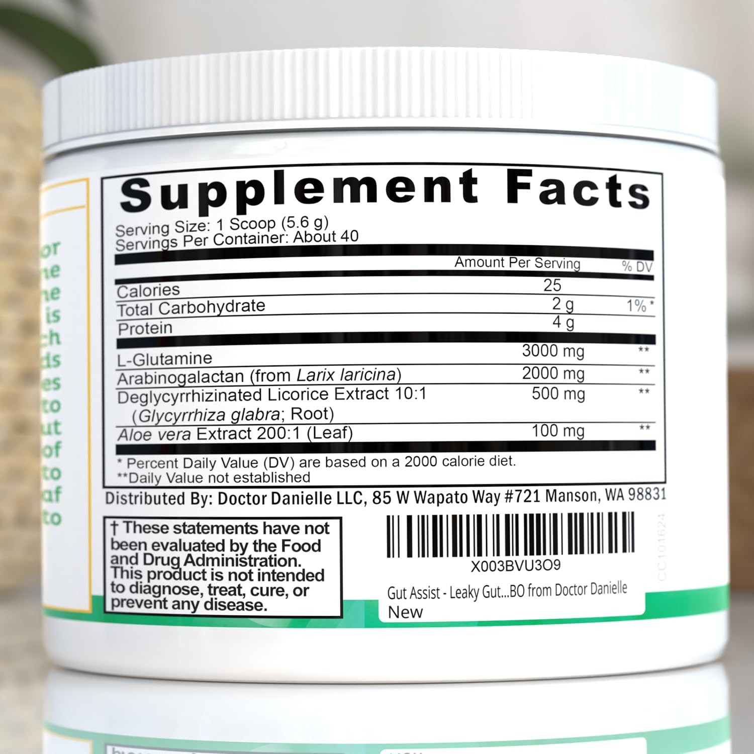 Leaky Gut Support Powder | L-Glutamine Gut Lining Digestive Drink Mix | Glute…