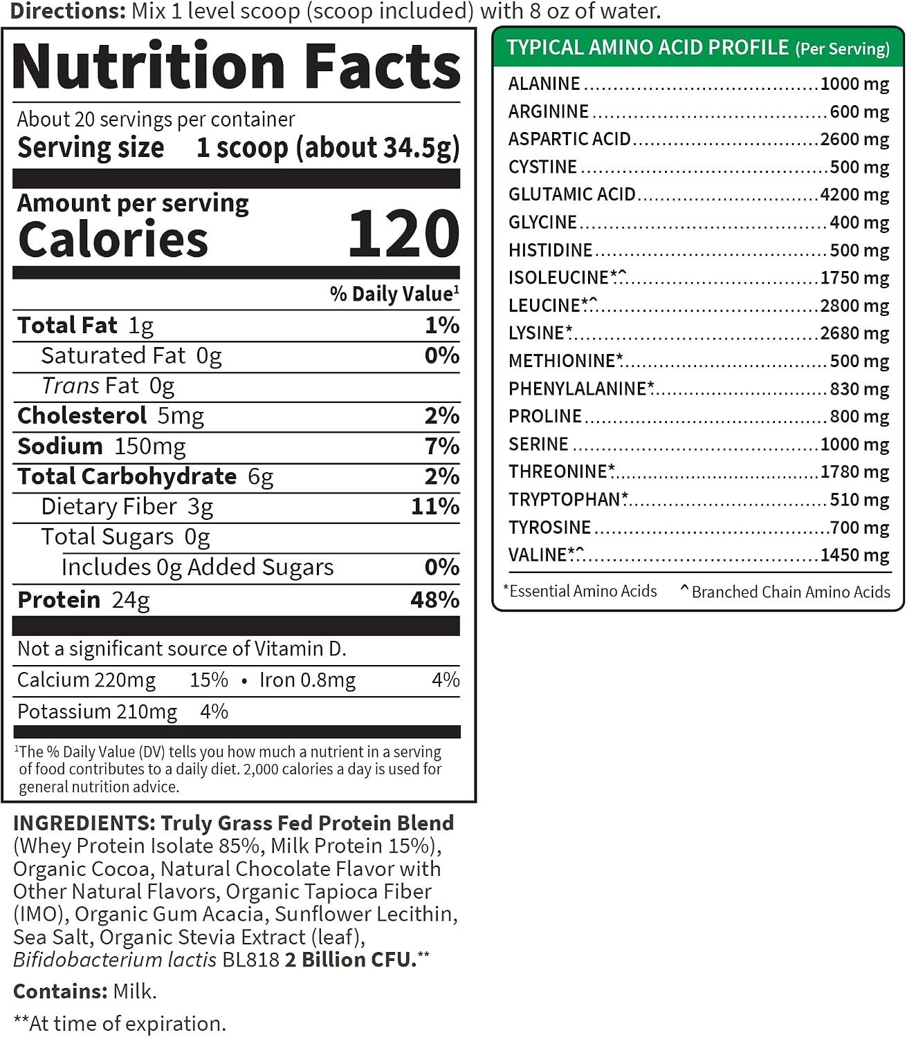 SPORT Grass Fed Whey Protein Powder – 24G Whey Protein Isolate for Women & Men w