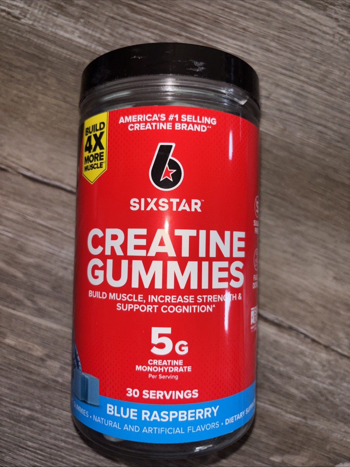 Creatine Gummies Blue Raspberry Muscle & Performance Supplement 5g 30 Servings
