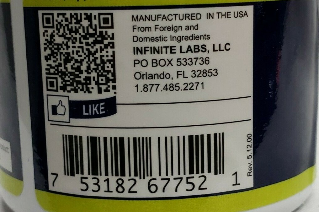 Infinite Labs – ALPHA LIPOIC ACID – 60 Tablets – Expire 4/2025