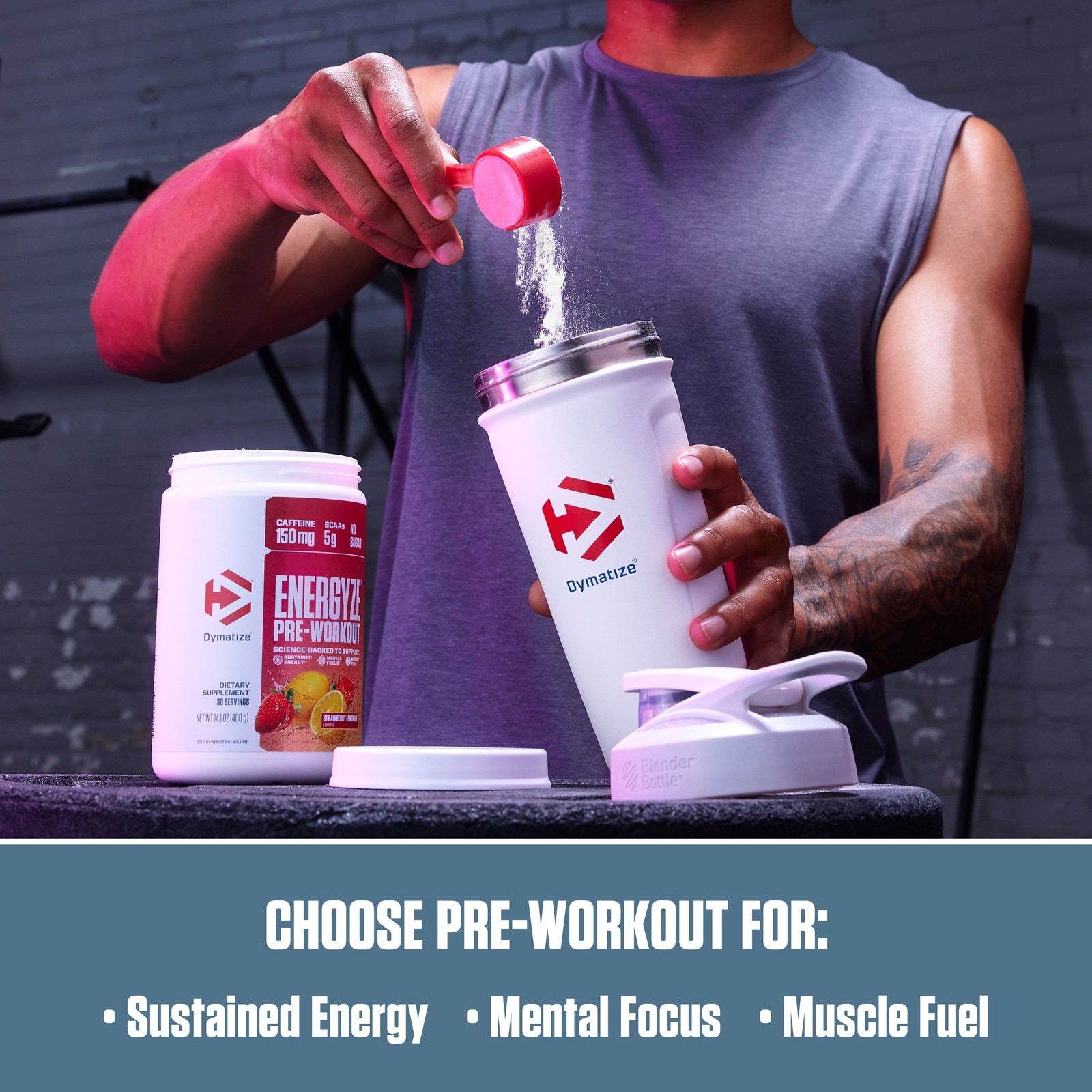 , Energyze Pre-Workout, Strawberry Lemonade, 30 Servings