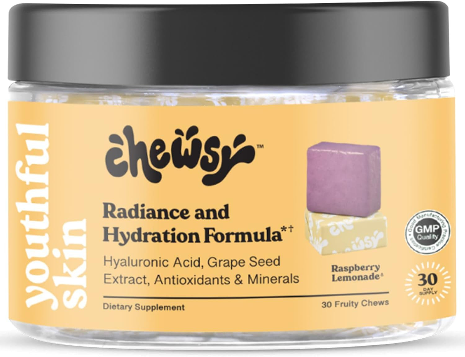 Youthful Skin, Fruity Chews Vitamins, Radiance & Hydration Formula, Hyaluroni…