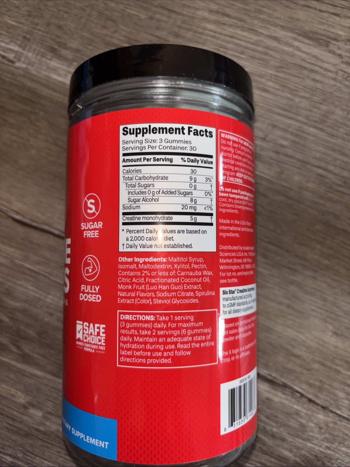 Creatine Gummies Blue Raspberry Muscle & Performance Supplement 5g 30 Servings