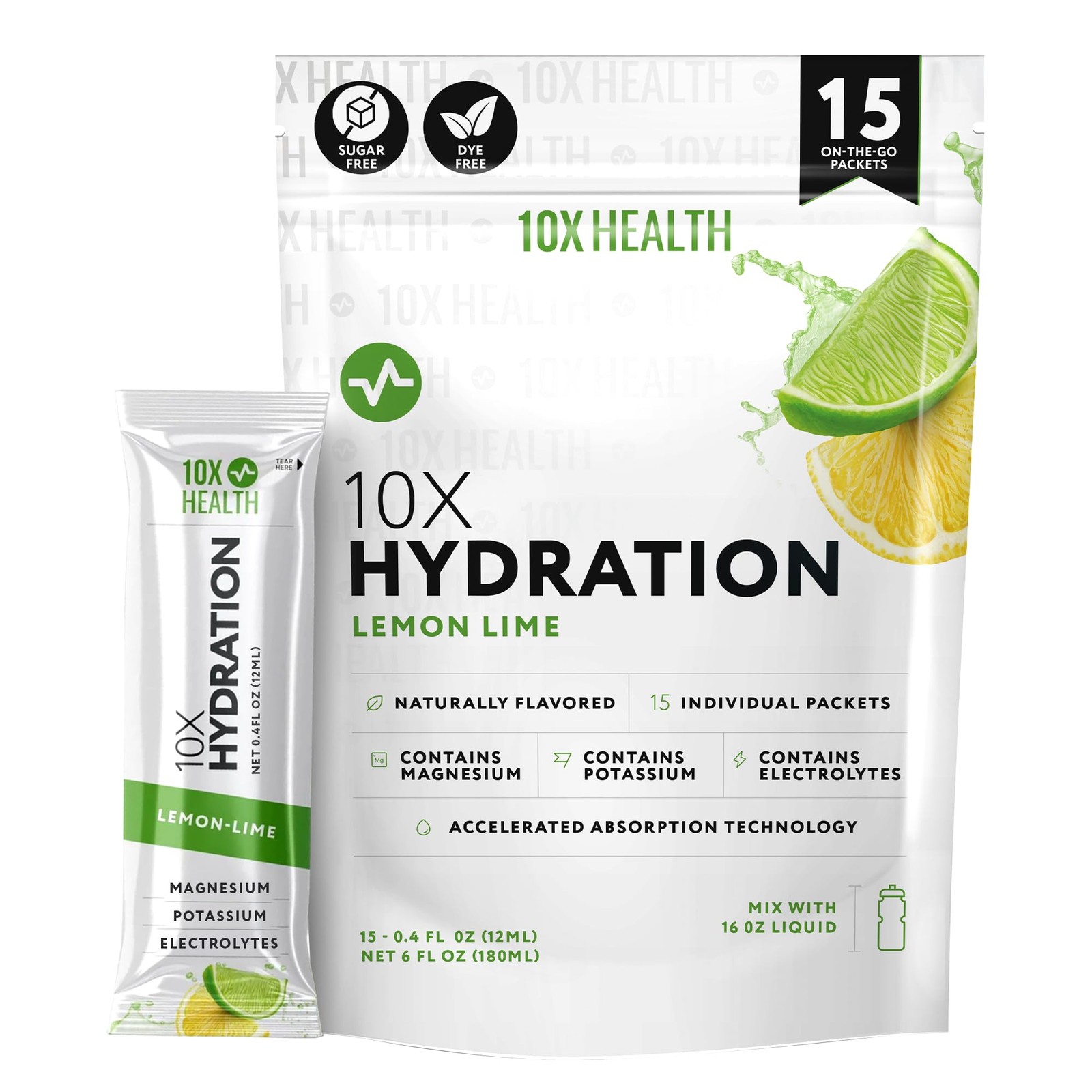 10X Health Electrolyte Drink Mix – Hydration Packets – Sodium, Magnesium, Potass
